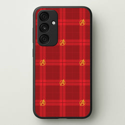 Superhero Team Red Tartan Pattern Galaxy A55 Case