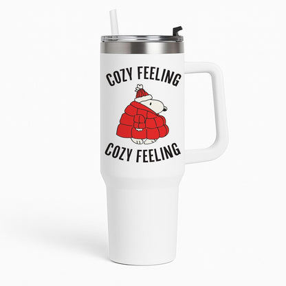 Cozy Feeling Cartoon Beagle Puffer Jacket Tumbler