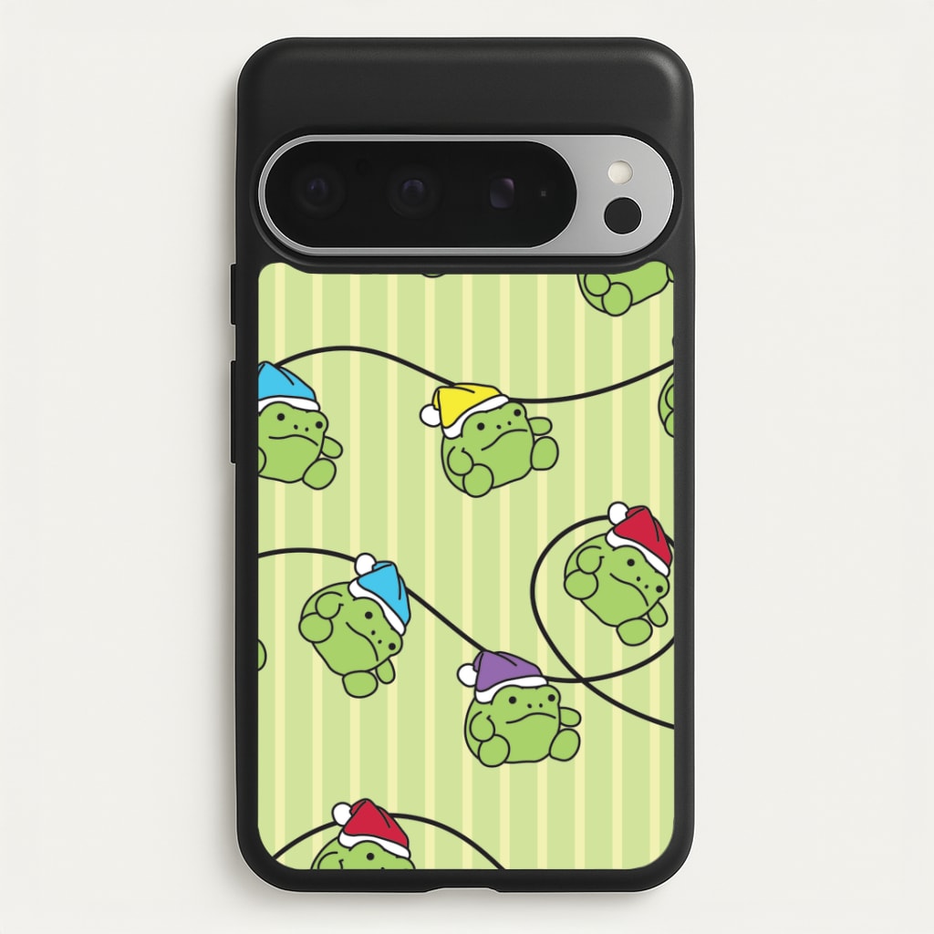 Christmas Frog Plush Fairylights Pattern Google Pixel 9 Pro XL Case