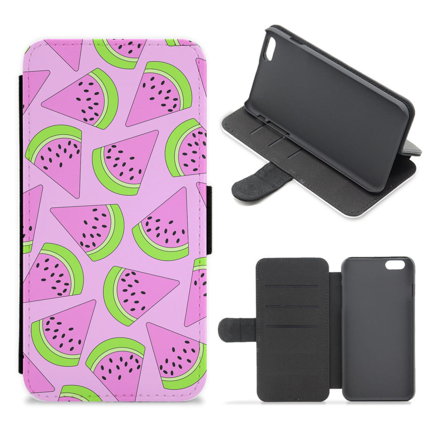 Pink Watermelon Pattern - Summer Flip / Wallet Phone Case