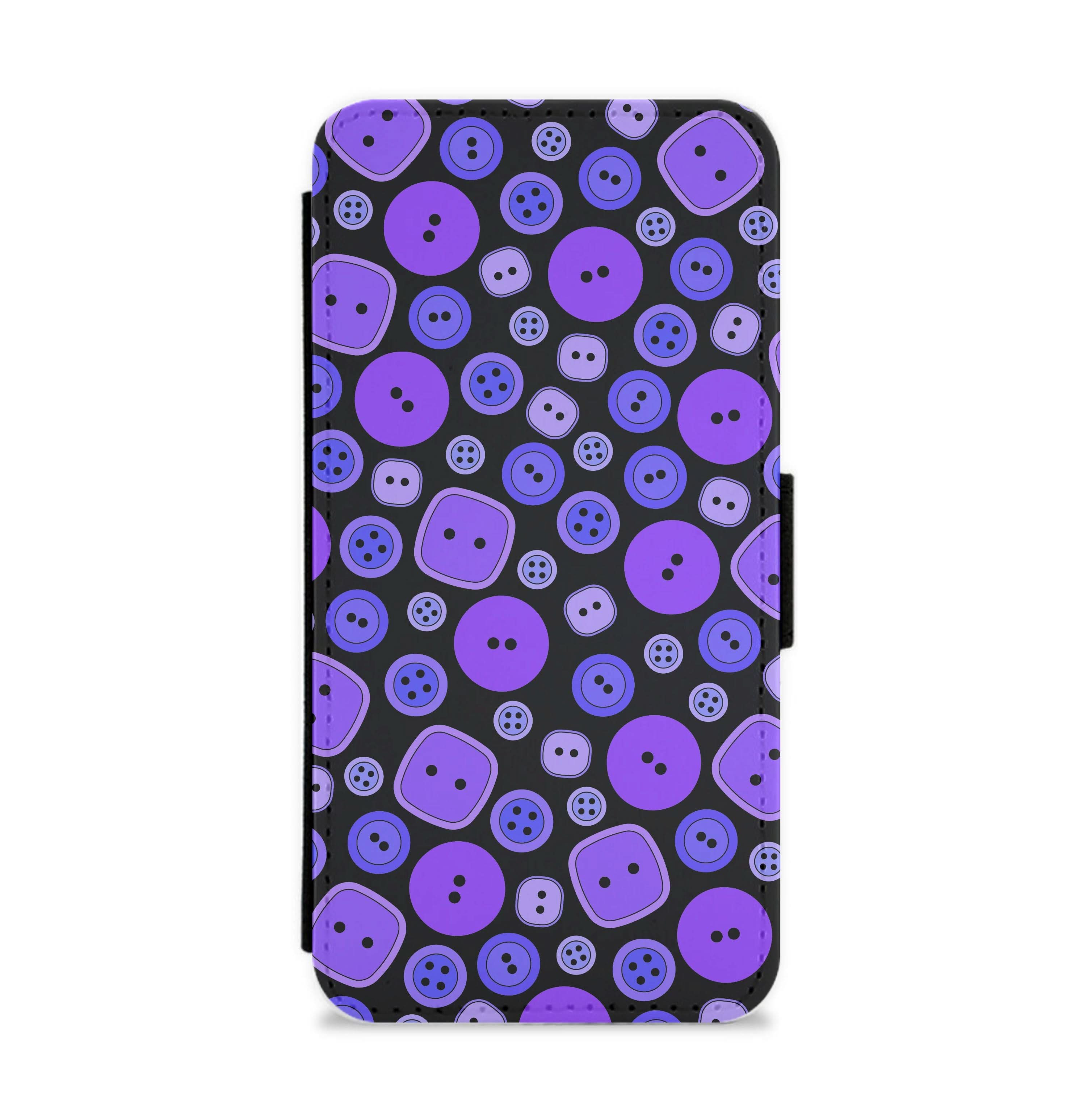 Button Pattern Flip / Wallet Phone Case