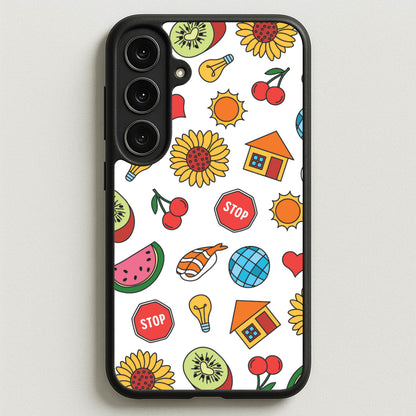 Harry Stickers Pattern Galaxy S25FE Case