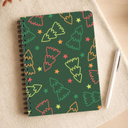 Colourful Christmas Tree Outlines Pattern Notebook 3
