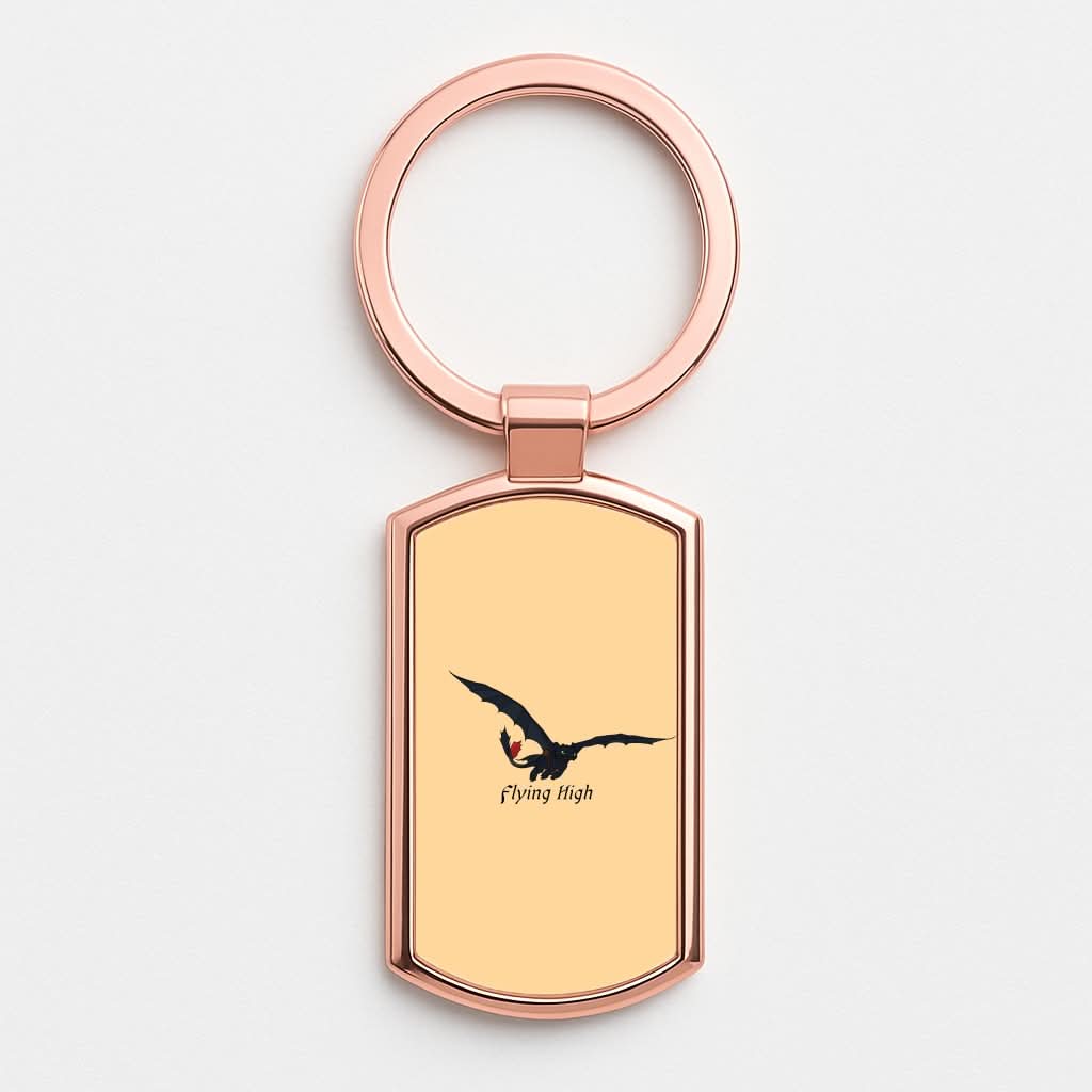 Dragon Flying High Rose Gold Keyring