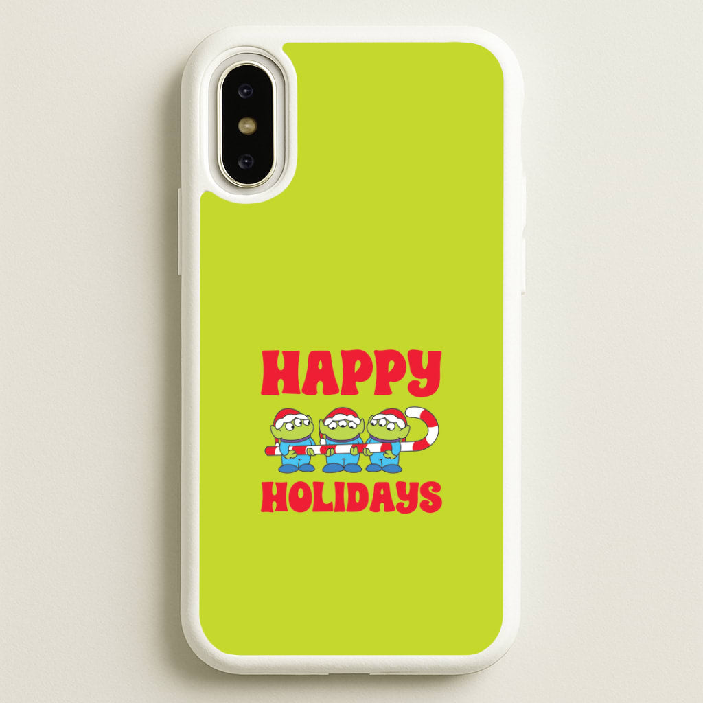 Happy Holidays Cute Green Aliens iPhone X / XS Case