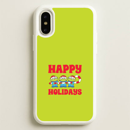 Happy Holidays Cute Green Aliens iPhone X / XS Case