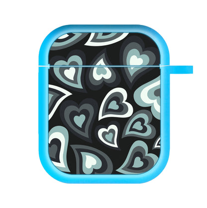 Black Hearts - Trippy Patterns AirPods Case