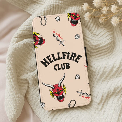 Hellfire Club Icons Collage Peach Leather Phone Case