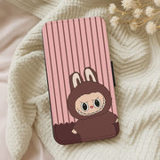Stripey Cute Brown Monster Flip / Wallet Phone Case 5