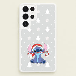 Cute Blue Alien Candycane Galaxy S22 Ultra Case
