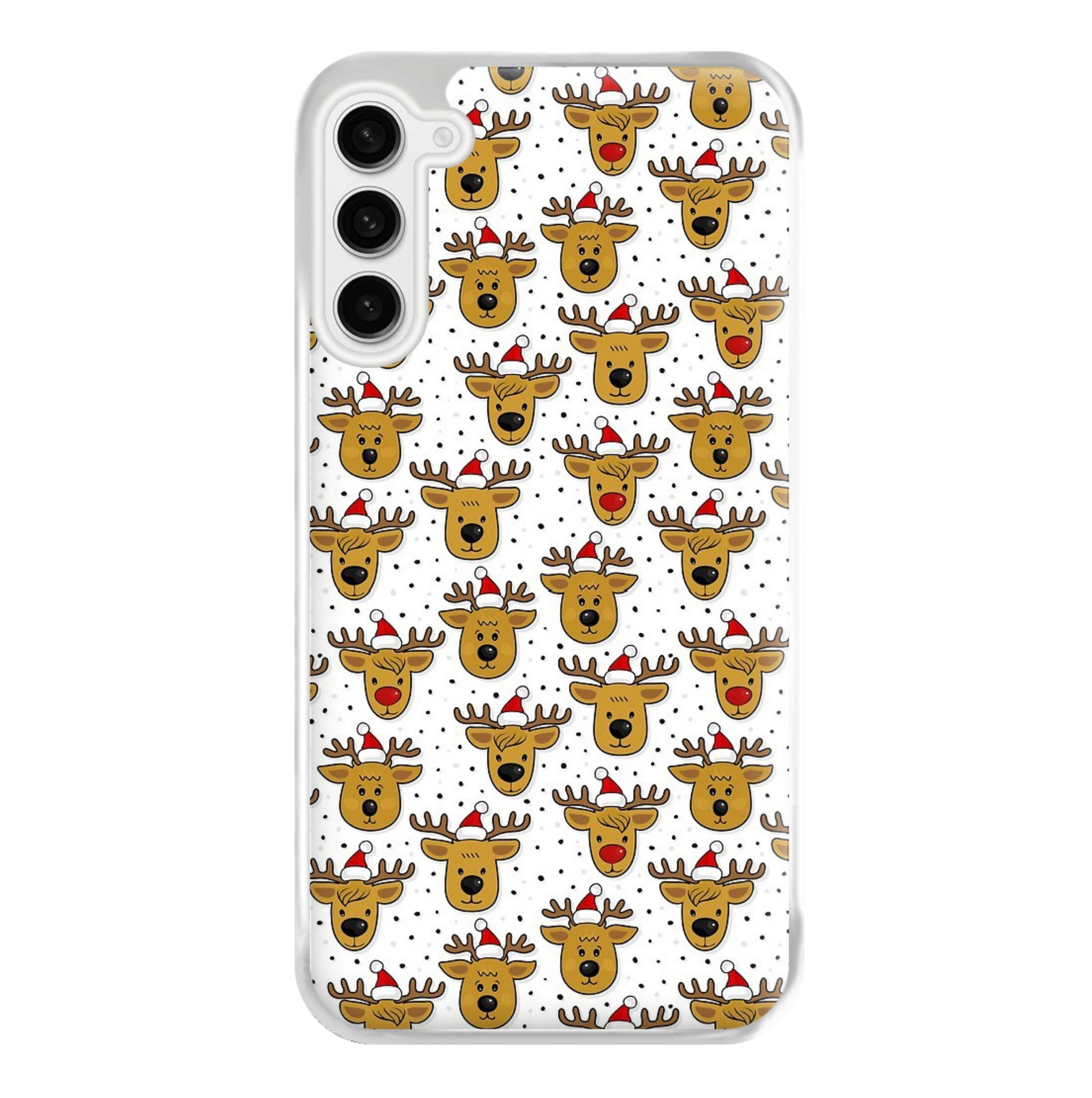 Reindeers In Santa Hats Pattern Phone Case