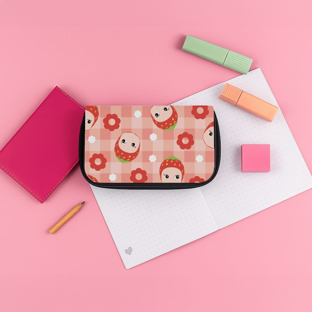 Strawberry Angel Pattern Pencil Case