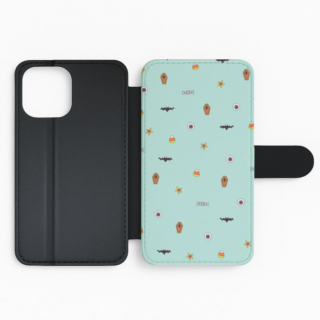 Minature Halloween Cartoons Pattern Flip Phone Case