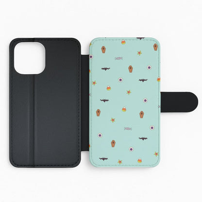 Minature Halloween Cartoons Pattern Flip Phone Case