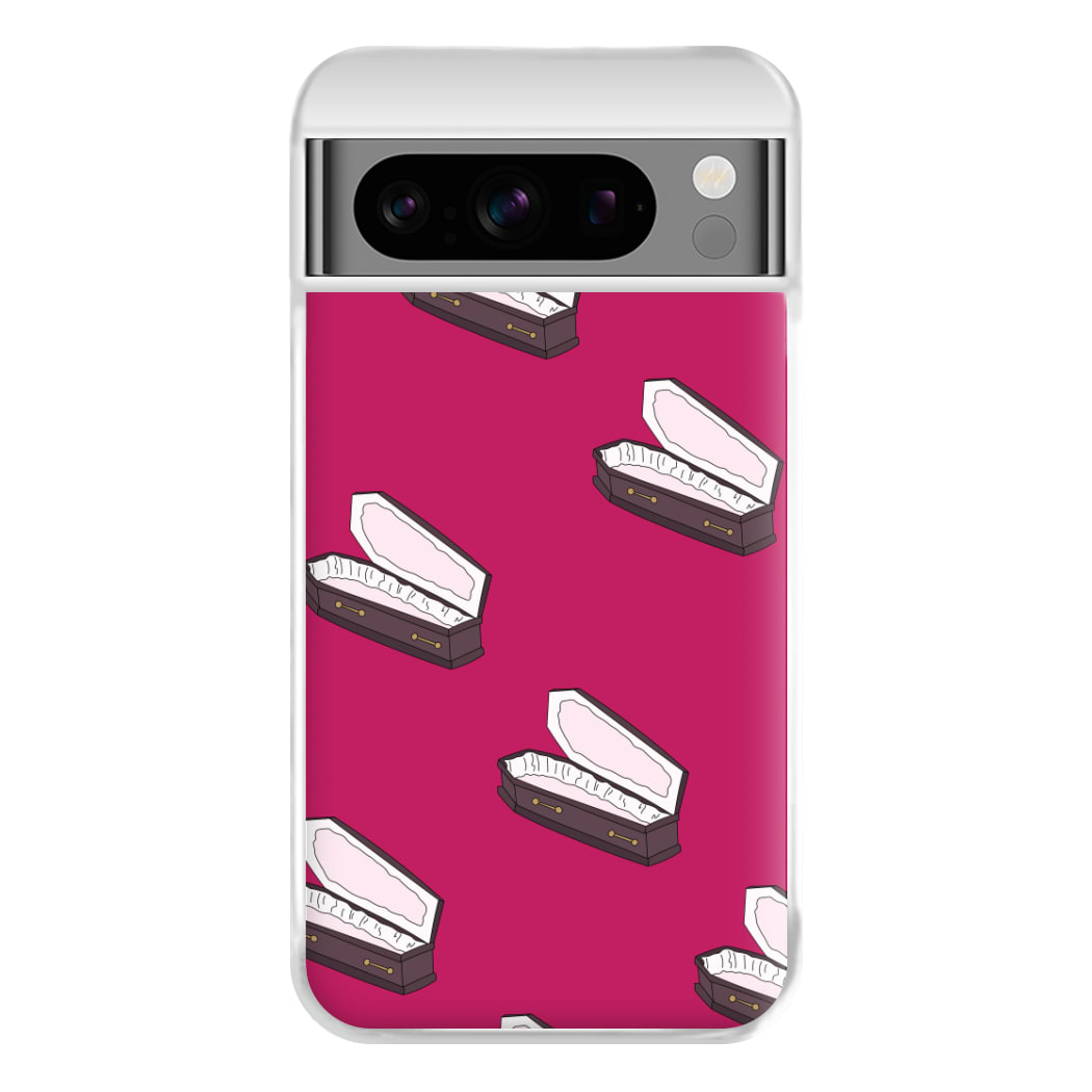 Bright Pink Coffin Pattern Google Pixel 8 Pro Case