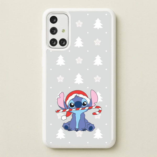 Cute Blue Alien Candycane Galaxy A71 Case
