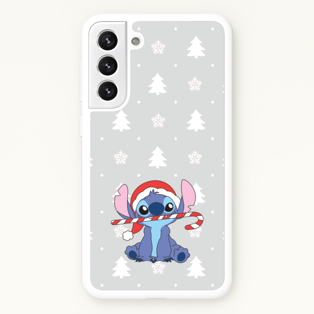 Cute Blue Alien Candycane Galaxy S21 Plus Case