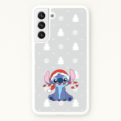 Cute Blue Alien Candycane Galaxy S21 Case