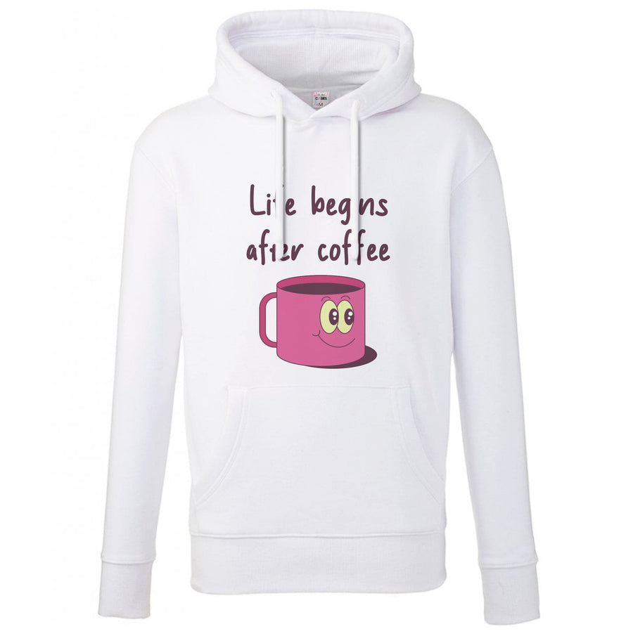 Life Begins After Coffee - Aesthetic Quote Hoodie