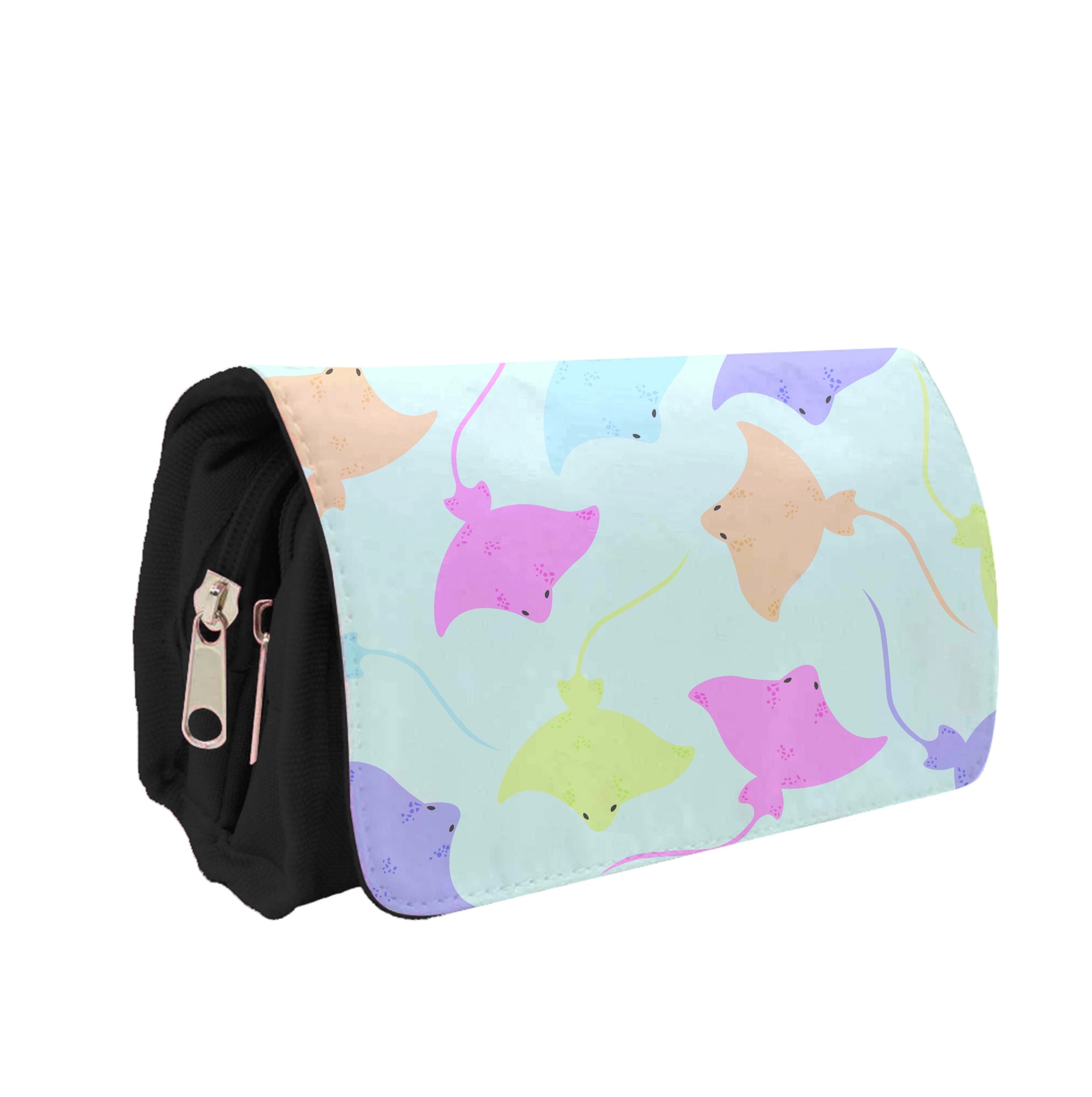 Multi Coloured Sting Ray Pattern - Sealife Pencil Case