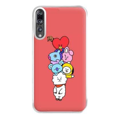 Red BT21 - RJ, Mang, Koya, Chimmy, Cooky, Shooky, Tata - K Pop Phone Case