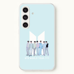 K-Pop Band Tour Pastel Blue Galaxy S24 Plus Case