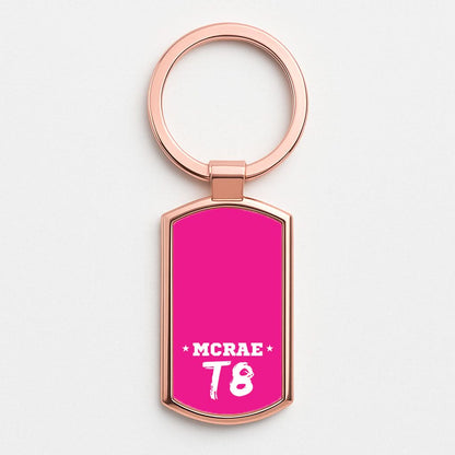 Pink T8 Sports Rose Gold Keyring