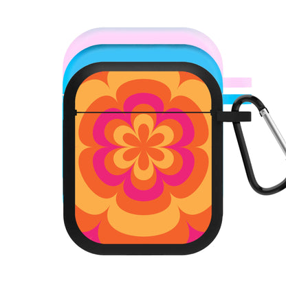 Sunset Trippy Flower Pattern AirPods Case