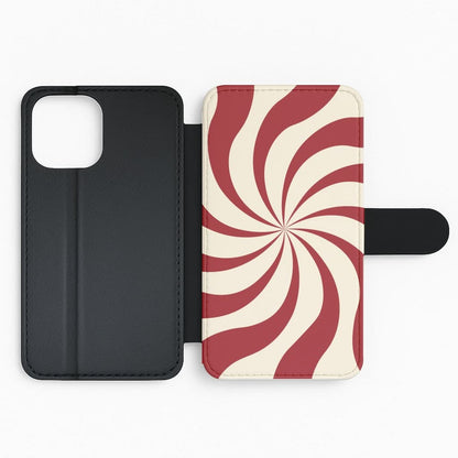 Peppermint Swirl Pattern Flip Phone Case