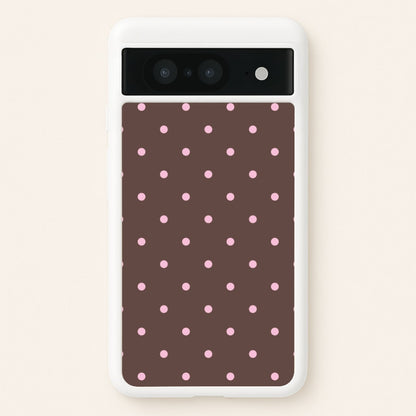 Chocolate & Strawberry Polka Dots Google Pixel 8 Case