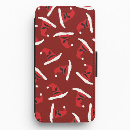 Sorting Christmas Hat Pattern Flip / Wallet Phone Case