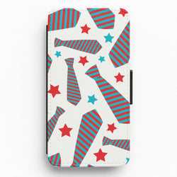 Tie And Stars Pattern Flip / Wallet Phone Case
