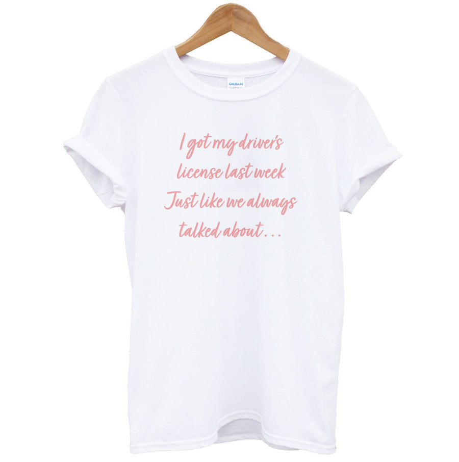 Drivers License Lyrics - Olivia TikTok T-Shirt