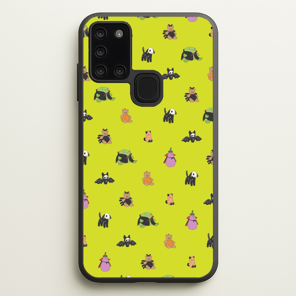 Halloween Plushies Pattern III - Halloween Galaxy A21s Case