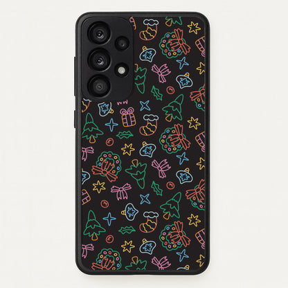 Neon Christmas Icons Pattern I Galaxy A33 Case