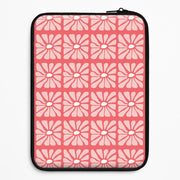 Square Abstract Flowers Pink Laptop Sleeve 1