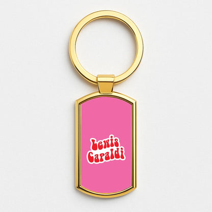 Red Name Gold Keyring