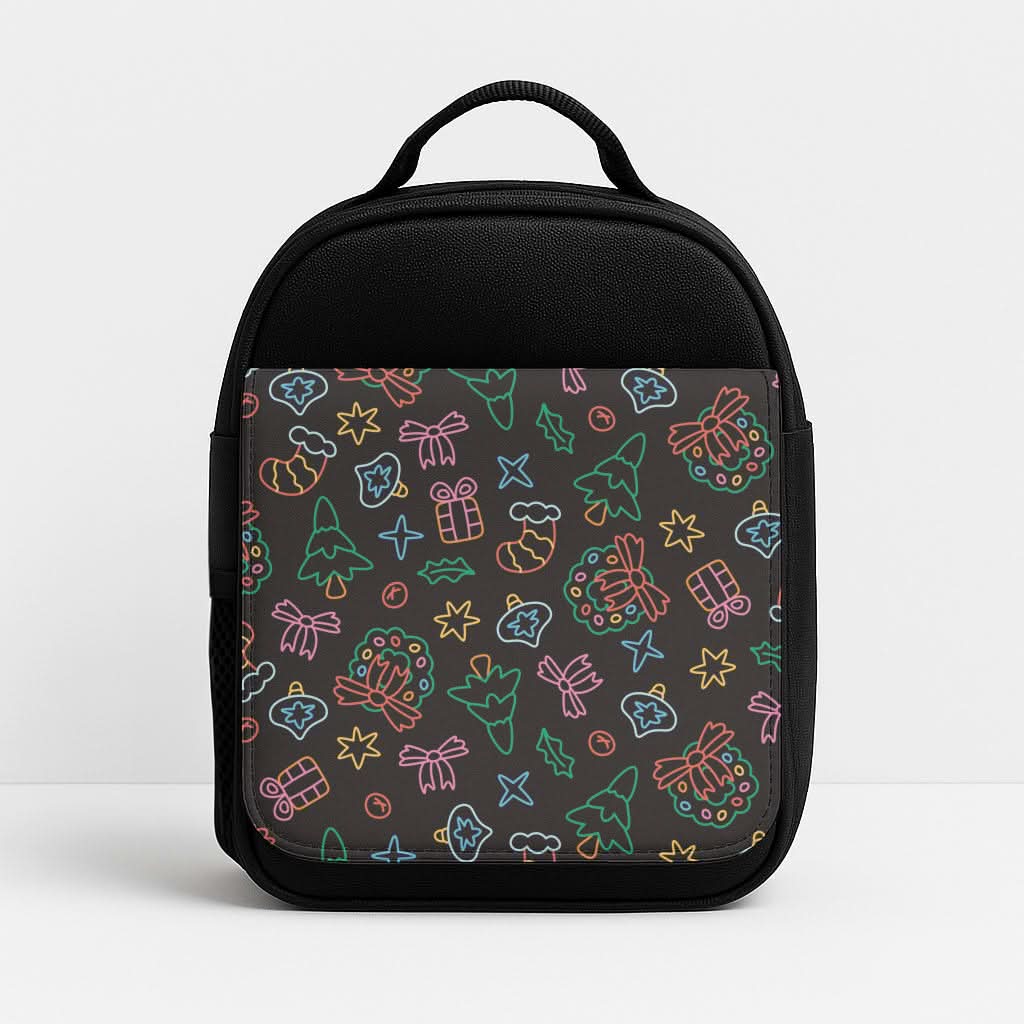 Neon Christmas Icons Pattern I Lunchbox