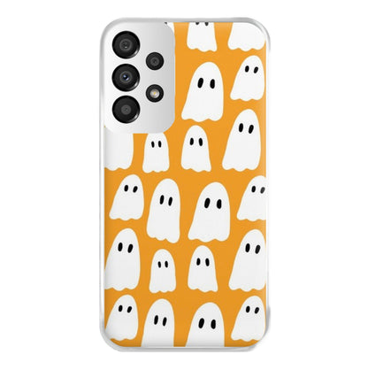 Orange Ghost Halloween Pattern Phone Case