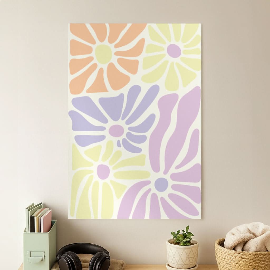 Pastel Abstract Flowers Poster