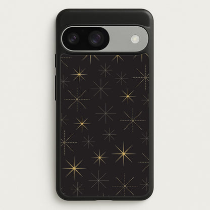 Christmas Gold Stars Pattern Google Pixel 9 / 9 Pro Case