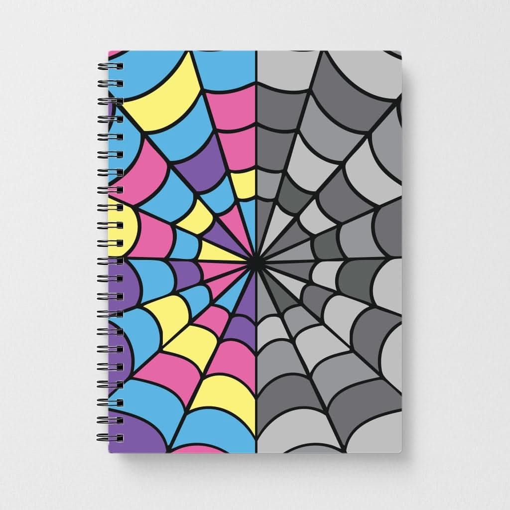 Colourful And Gray Spiderweb Notebook
