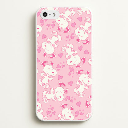Cartoon Beagle Valentine Hearts Pattern iPhone 5 / 5s / SE 2016 Case