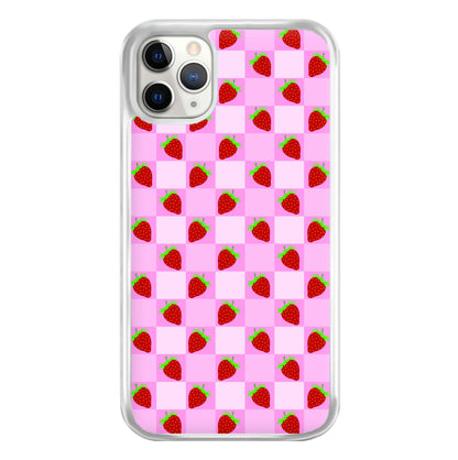 Checkered Strawberries Pattern Phone Case