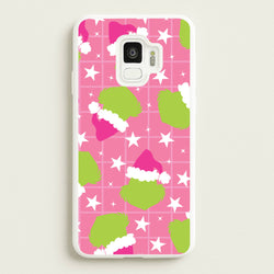 Pink Green Creature Xmas Pattern Galaxy S9 Case
