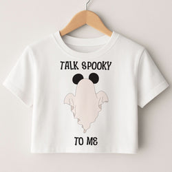 Talk Spooky To Me Mouse Ghost Crop Top