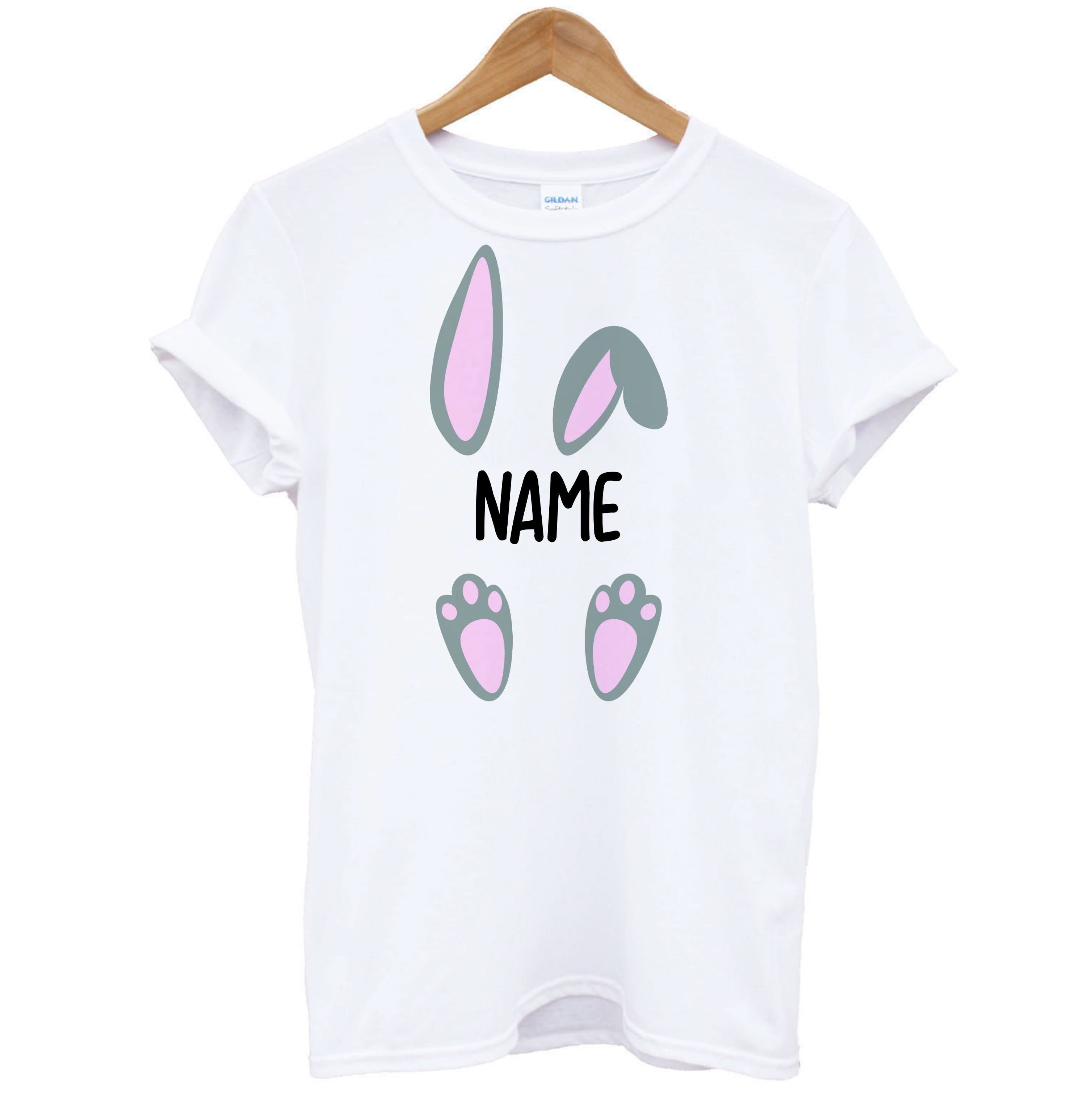 Grey Bunny Personalised T-Shirt