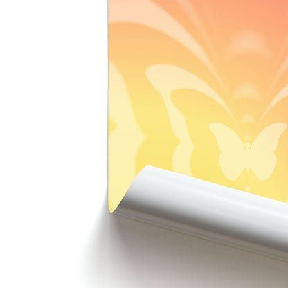 Butterfly Gradient Yellow Poster