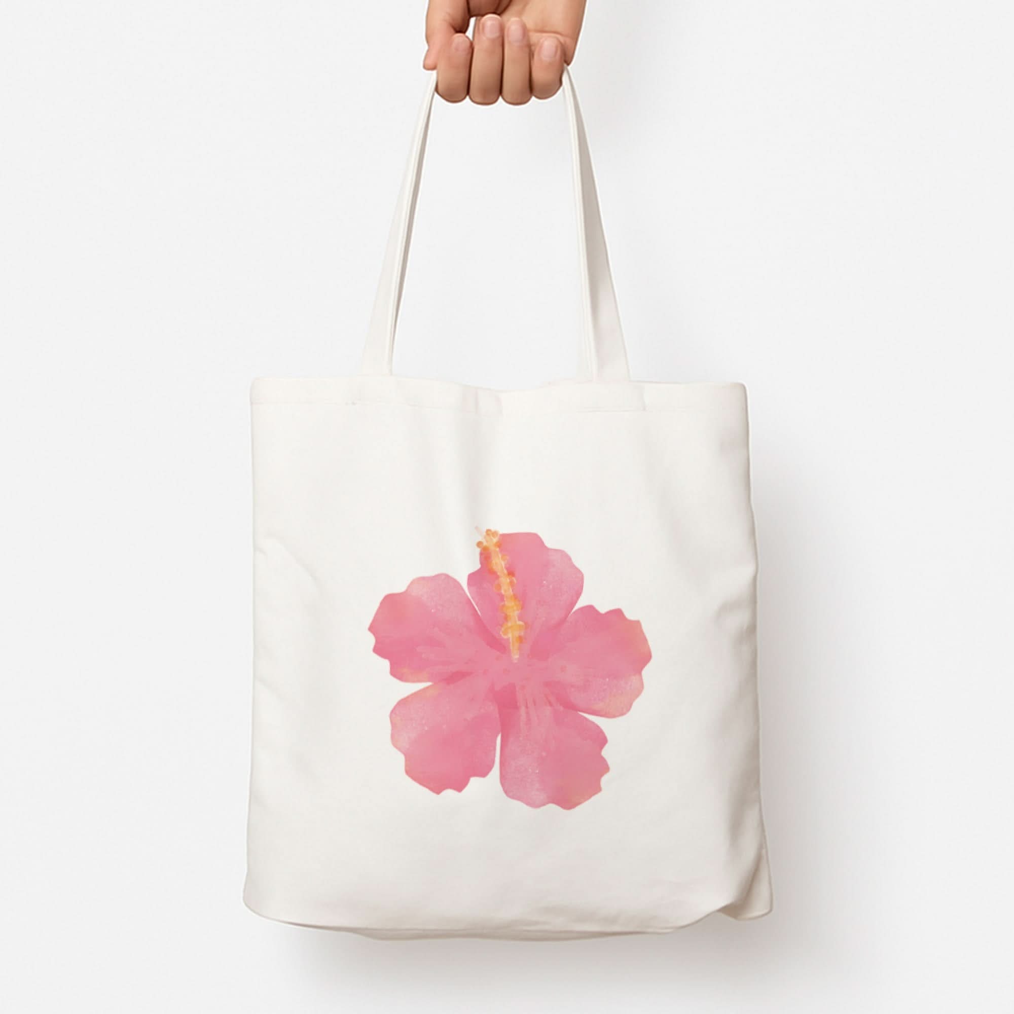 Pink Hibiscus Tote Bag