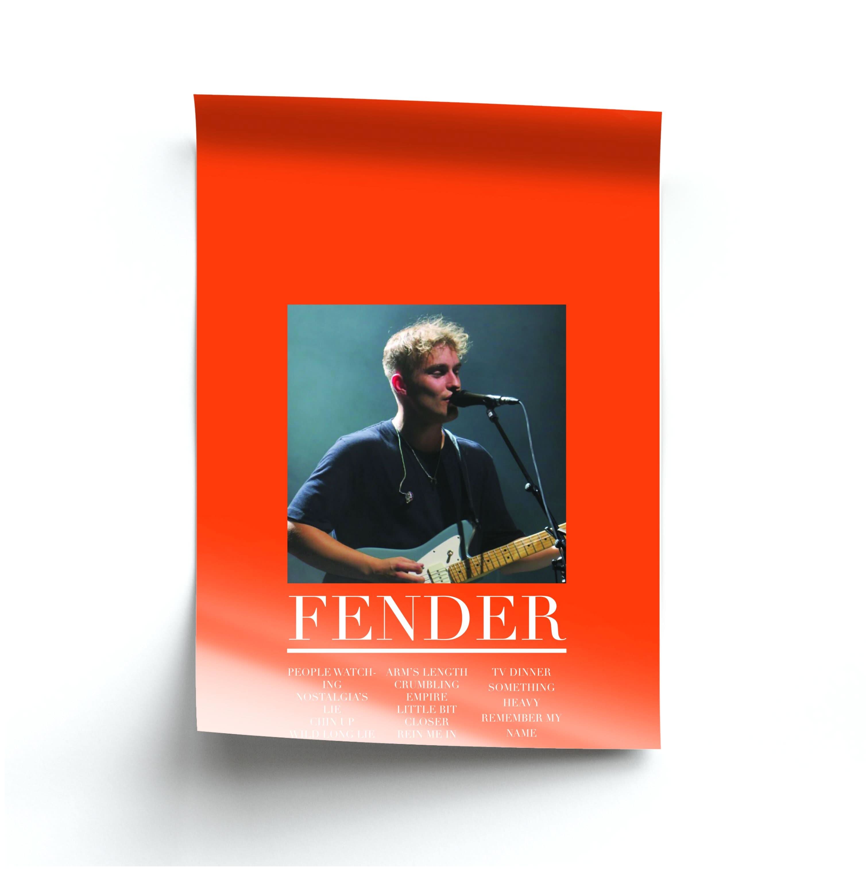 Fender Orange Song List Poster